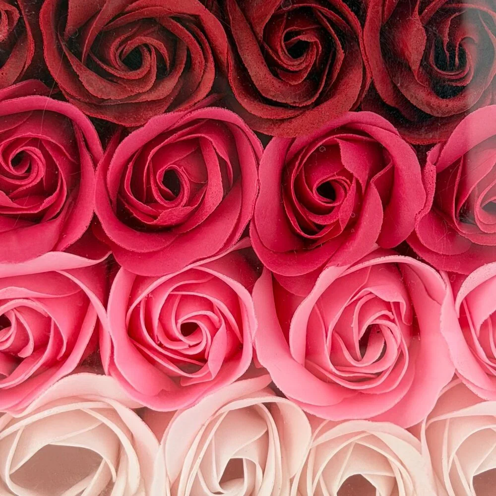 Body Luxuries Scented Soap Petals Floral Bouquet Roses Gift Set 2.11 oz Pink Red